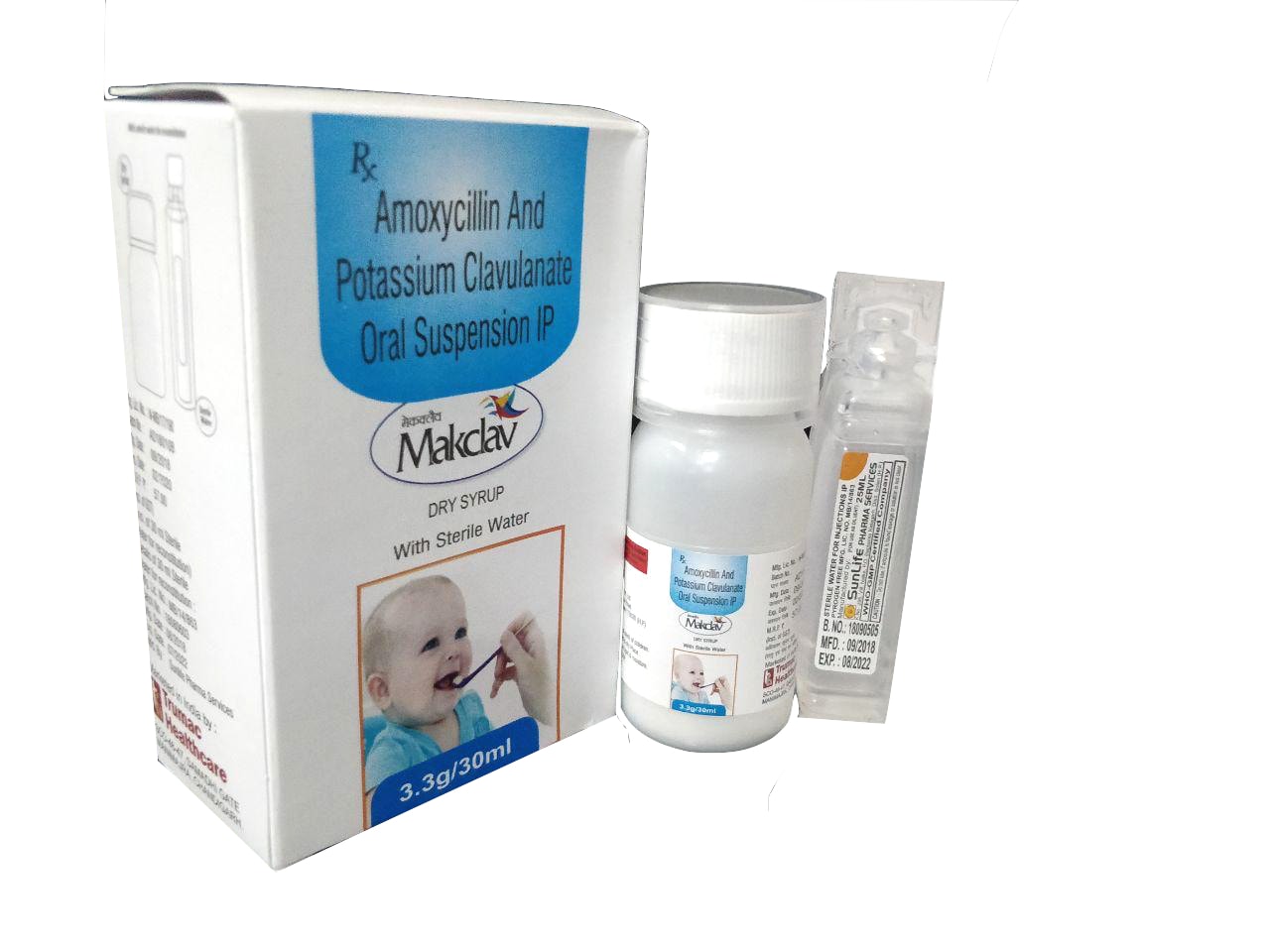 Makclav Dry Syrup 30 ml — Amoxycillin Trihydrate 200 mg + Clavulanic Acid 28.5 mg per 5 ml from Trumac Healthcare PCD Pharma Franchise India
