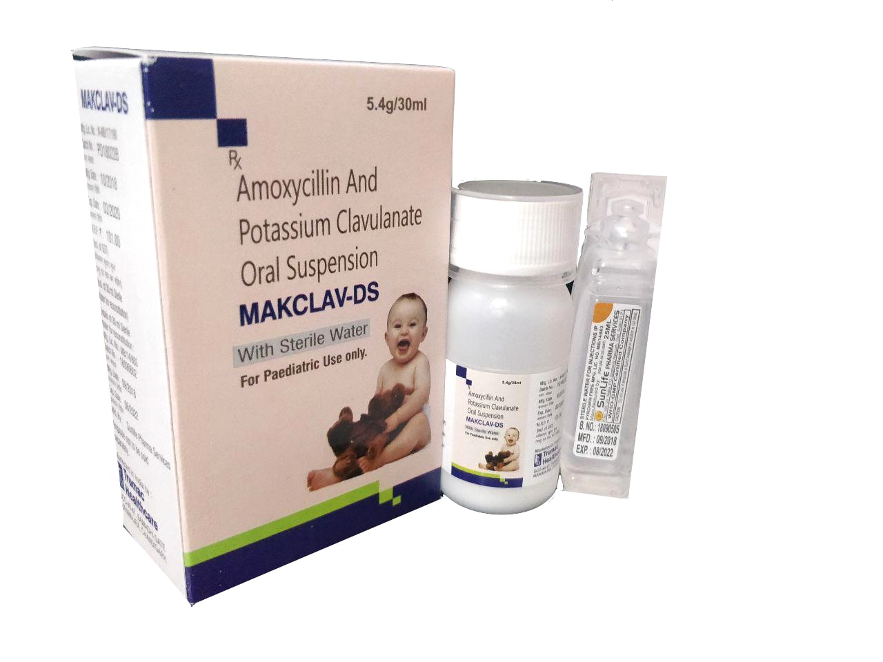 Makclav-DS Dry Syrup 30 ml — Amoxycillin Trihydrate 400 mg + Clavulanic Acid 57 mg per 5 ml from Trumac Healthcare PCD Pharma Franchise India