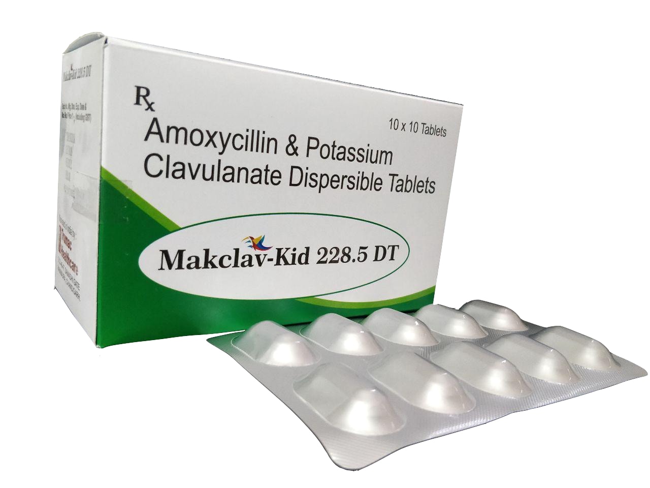Makclav-Kid 228.5 DT — Amoxycillin 200 mg + Clavulanic Acid 28.5 mg from Trumac Healthcare PCD Pharma Franchise India