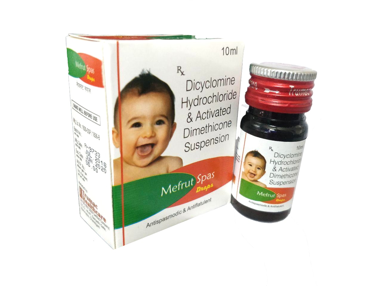 Mefrut-Spas Drops — Dicyclomine HCL 10 mg per ml + Activarol from Trumac Healthcare PCD Pharma Franchise India