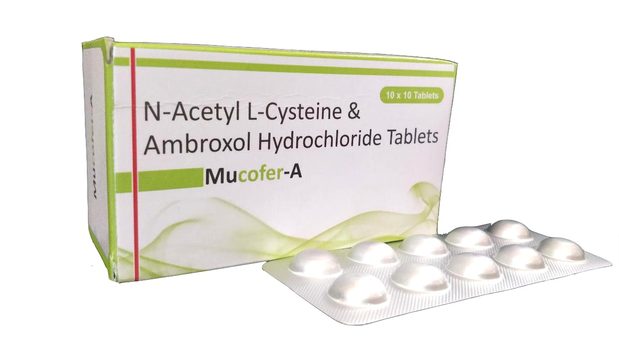Mucofer-A Tablet — N-Acetylcysteine 200 mg + Ambroxol HCL 30 mg from Trumac Healthcare PCD Pharma Franchise India