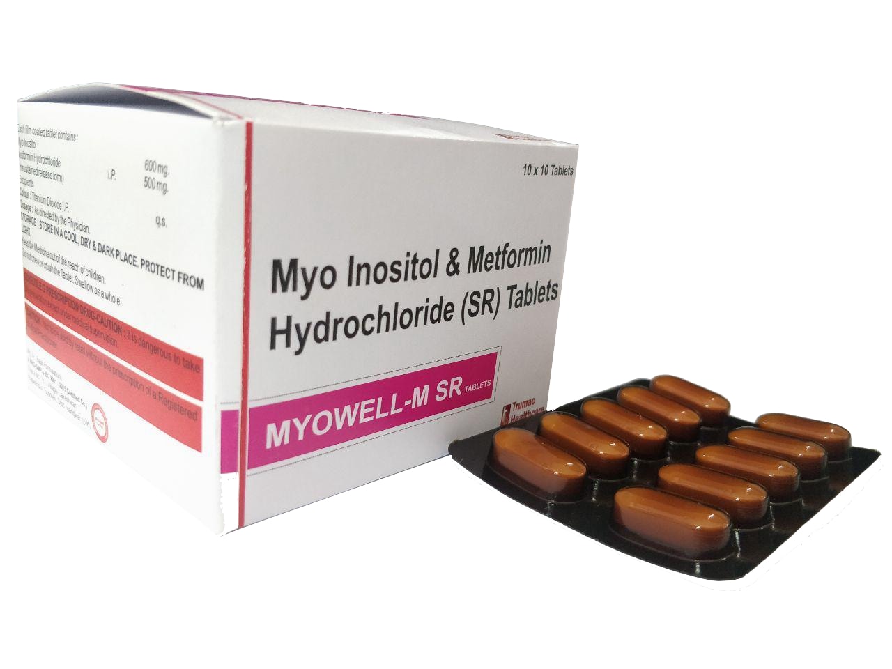 Myo-inositol 600 MG + Metformin 500 mg (As sustained release) Tablet — manufactured by Trumac Healthcare