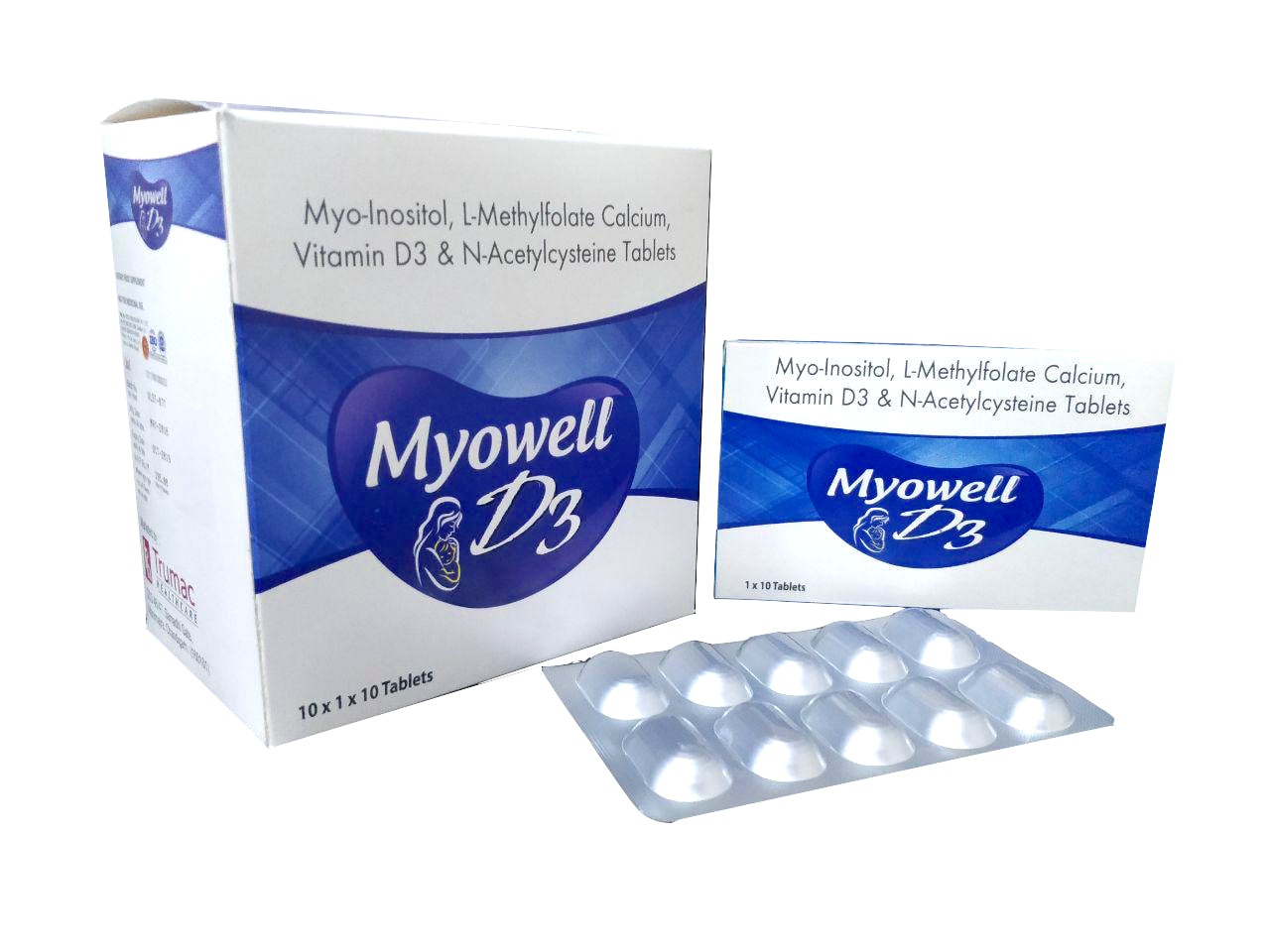 Myowell-D3 Tablet — Myo-Inositol 1 g + L-Methylfolate Calcium + Vit D3 from Trumac Healthcare PCD Pharma Franchise India