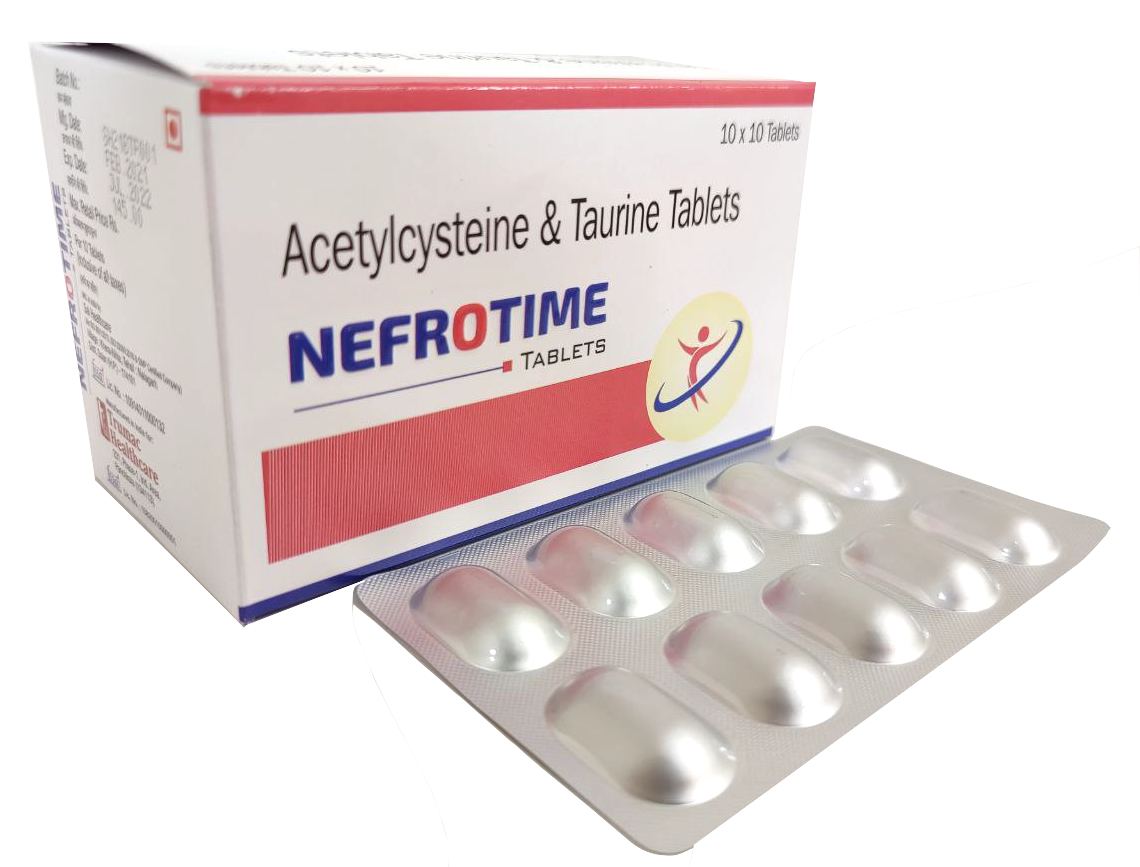 Nefrotime Tablet — Acetylcysteine 150 mg + Taurine 500 mg from Trumac Healthcare PCD Pharma Franchise India