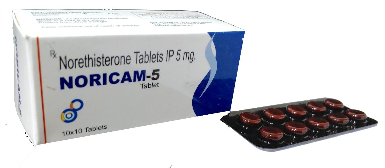 Noricam-5 Tablet (Synokem) — Norethisterone 5 mg from Trumac Healthcare PCD Pharma Franchise India