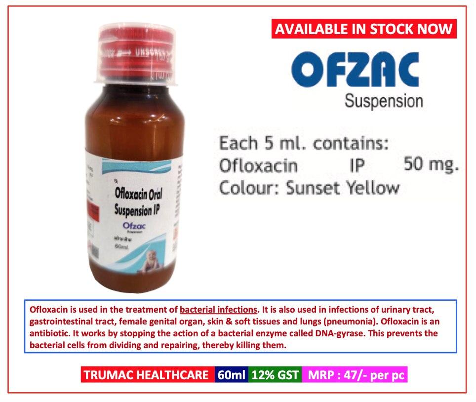 Ofloxacin 50 mg Suspension Suspension — manufactured by Trumac Healthcare