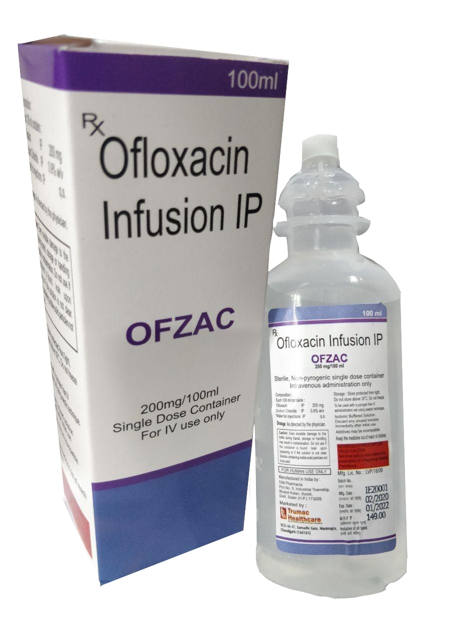 Ofzac IV Infusion — Ofloxacin 100 mg from Trumac Healthcare PCD Pharma Franchise India