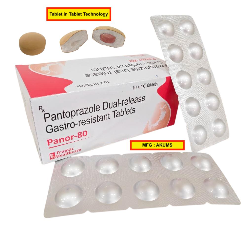 Pantoprazole 80 mg Dual Release Tab (Tablet in Tablet Technology) Tablet — manufactured by Trumac Healthcare
