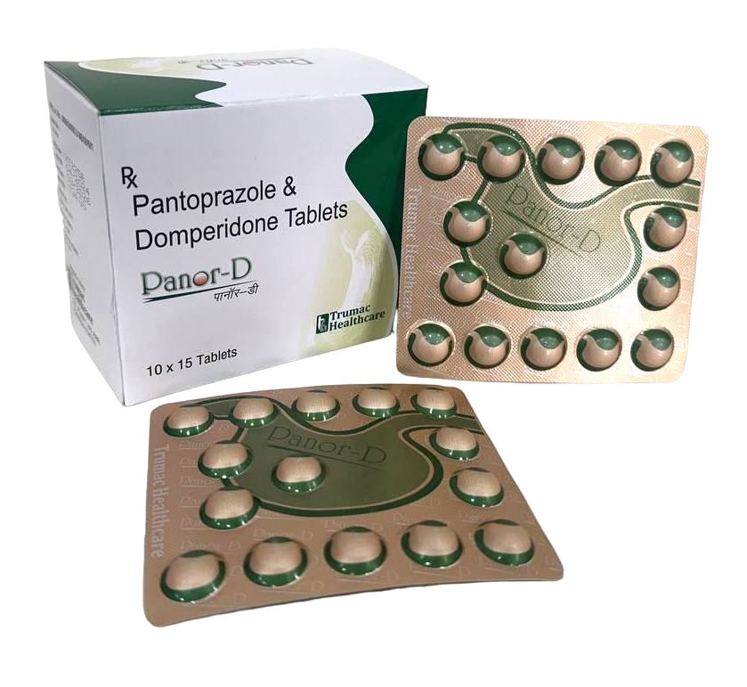 Panor-D 40 Tablet (10×15) — Pantoprazole 40 mg + Domperidone 10 mg from Trumac Healthcare PCD Pharma Franchise India