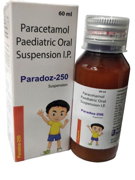 Paradoz-250 Suspension — Paracetamol 250 mg per 5 ml from Trumac Healthcare PCD Pharma Franchise India