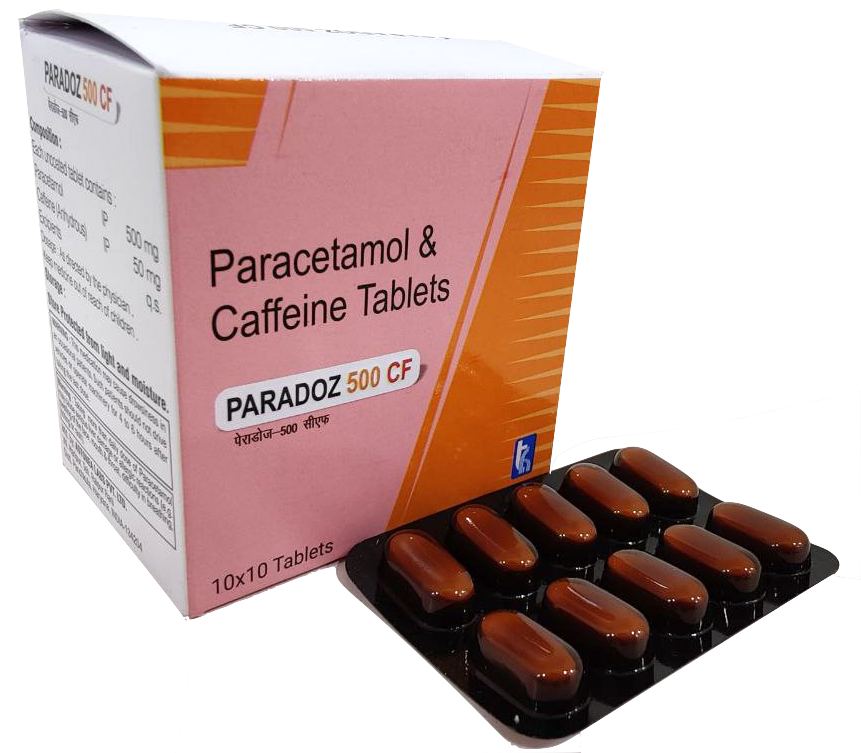 Paradoz-500 CF Tablet — Paracetamol 500 mg + Caffeine 50 mg from Trumac Healthcare PCD Pharma Franchise India