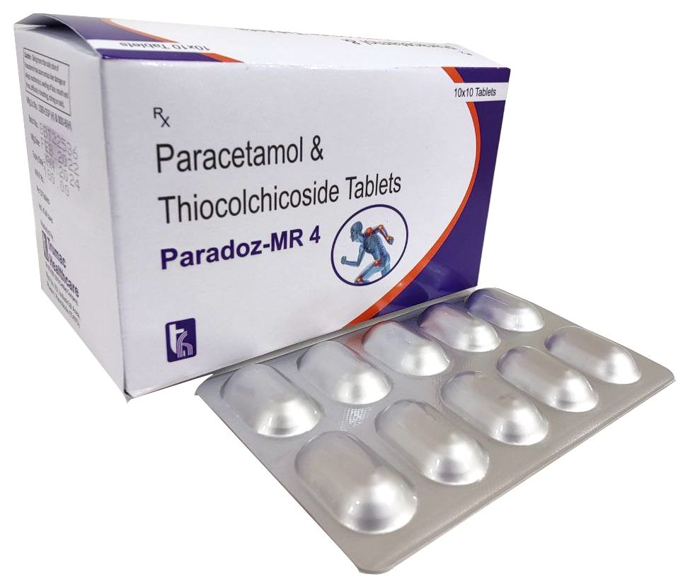 Paradoz-MR4 Tablet — Thiocolchicodise 4 mg + Paracetamol 500 mg from Trumac Healthcare PCD Pharma Franchise India