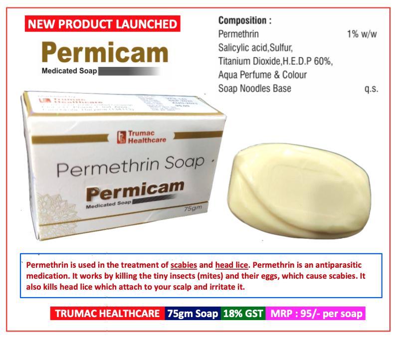 Permicam Soap — Permethrin 1% w/w + Glycerine 2% w/w from Trumac Healthcare PCD Pharma Franchise India