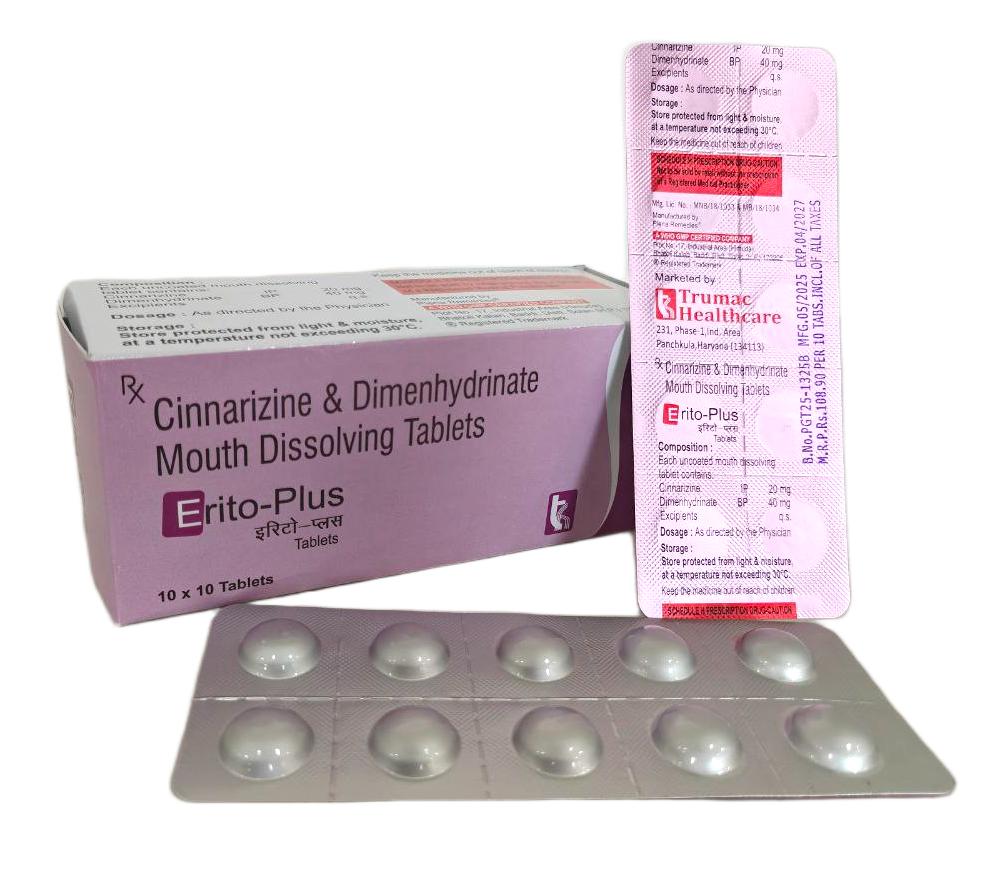 Cinnarizine (20 mg) + Dimenhydrinate (40 mg) Tablet — manufactured by Trumac Healthcare