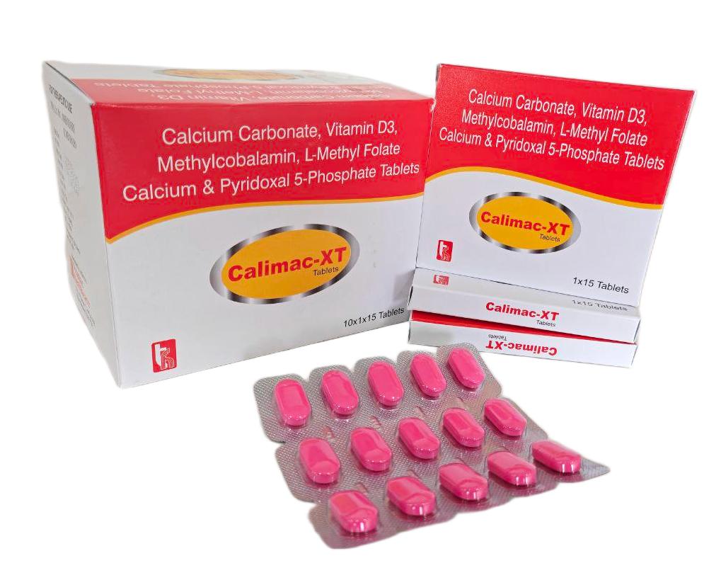 Calimac-XT Tablet — Calcium Carbonate 1250 mg + Vitamin D3 2000 IU + Methylcobalamin from Trumac Healthcare PCD Pharma Franchise India