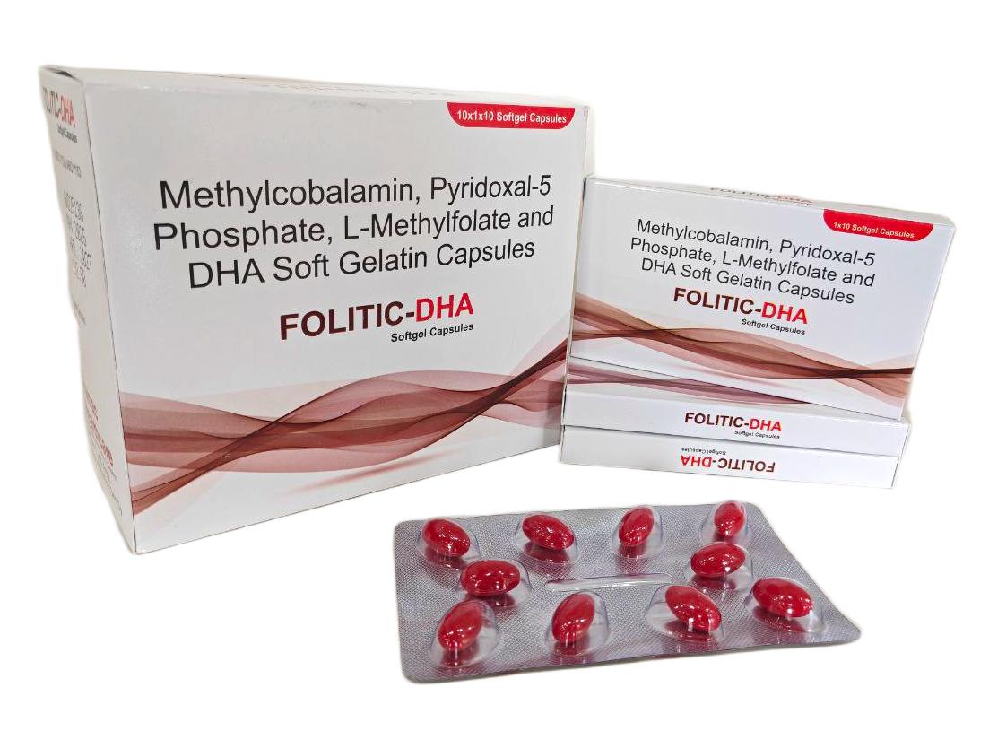 Folitic-DHA Softgel — L-Methylfolate 1 mg + Methylcobalamin 1500 mcg + DHA from Trumac Healthcare PCD Pharma Franchise India