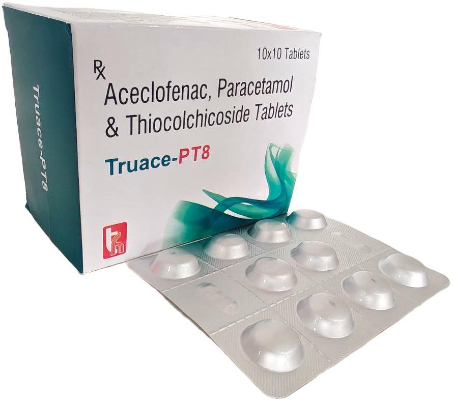 Aceclofenac 100 mg + Thiocolchicodise 8 mg + Paracetamol 325 mg Tablet — manufactured by Trumac Healthcare