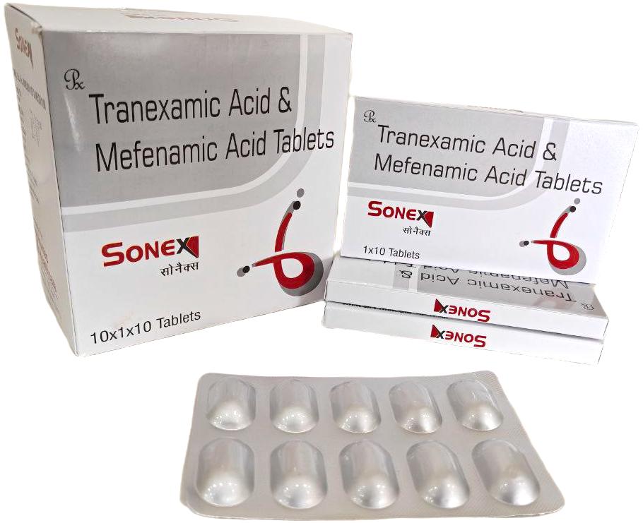 Sonex Tablet — Tranexamic Acid 500 mg + Mefenamic Acid 250 mg from Trumac Healthcare PCD Pharma Franchise India