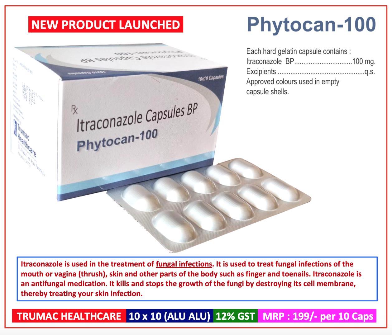 Phytocan-100 Capsule — Itraconazole 100 mg from Trumac Healthcare PCD Pharma Franchise India