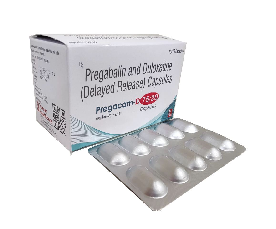 Pregacam-D 75/20 (Akums) — Pregabalin 75 mg + Duloxetine 20 mg from Trumac Healthcare PCD Pharma Franchise India