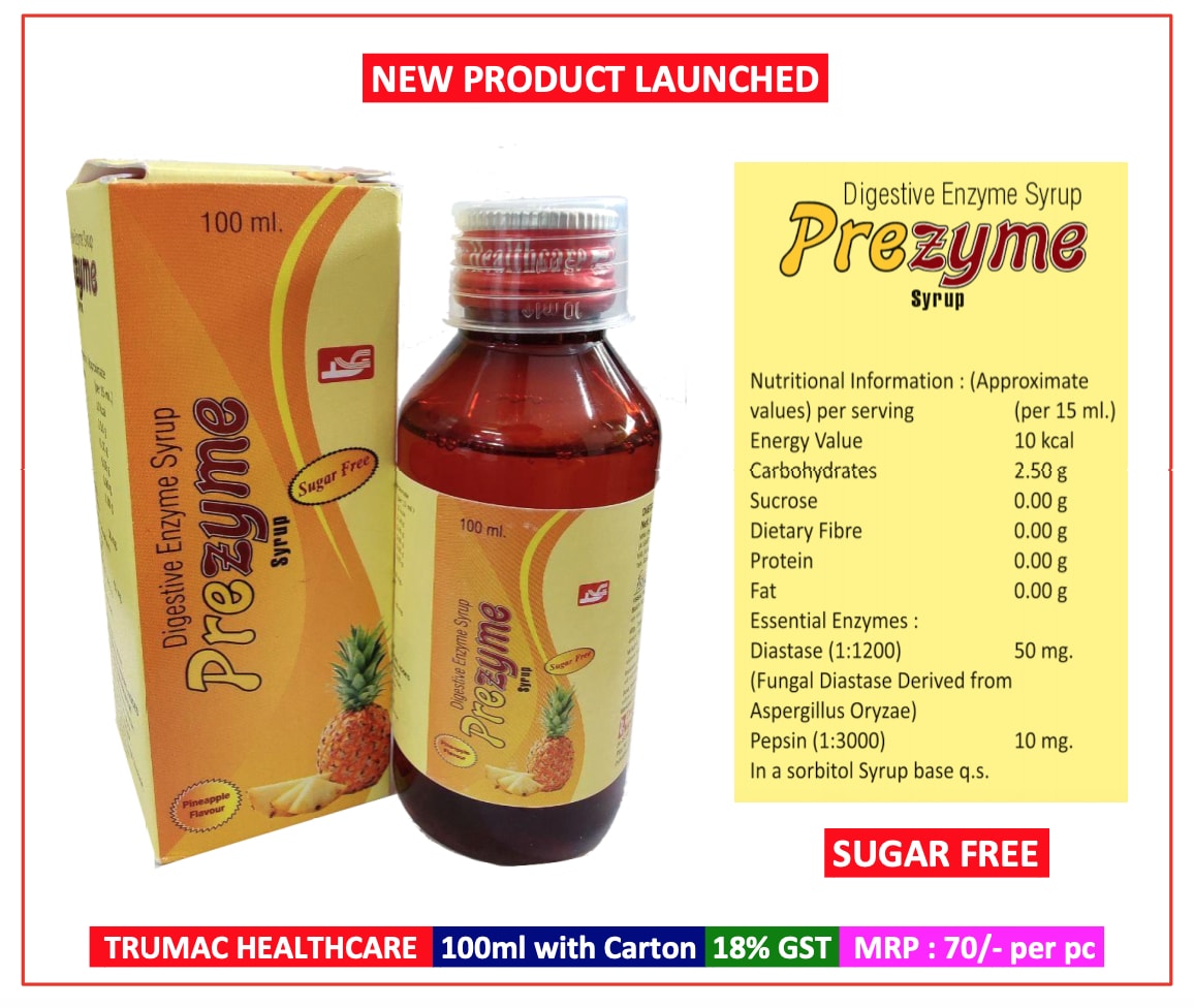 Each 15 ml contains: Pepsin (1:3000) 10 mg Diastase (1:1200) 50 mg (Sugar Free) Tablet — manufactured by Trumac Healthcare