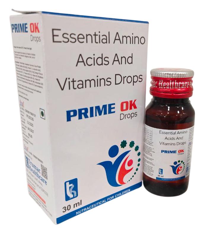 Prime-OK Drops — Essential Amino Acids + Multivitamins per ml from Trumac Healthcare PCD Pharma Franchise India