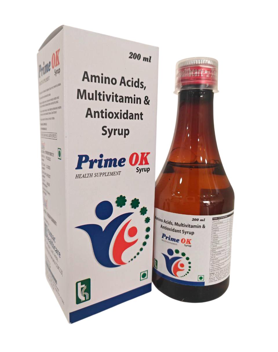 Prime-OK Syrup — Amino Acids + Multivitamin + Antioxidant Blend from Trumac Healthcare PCD Pharma Franchise India
