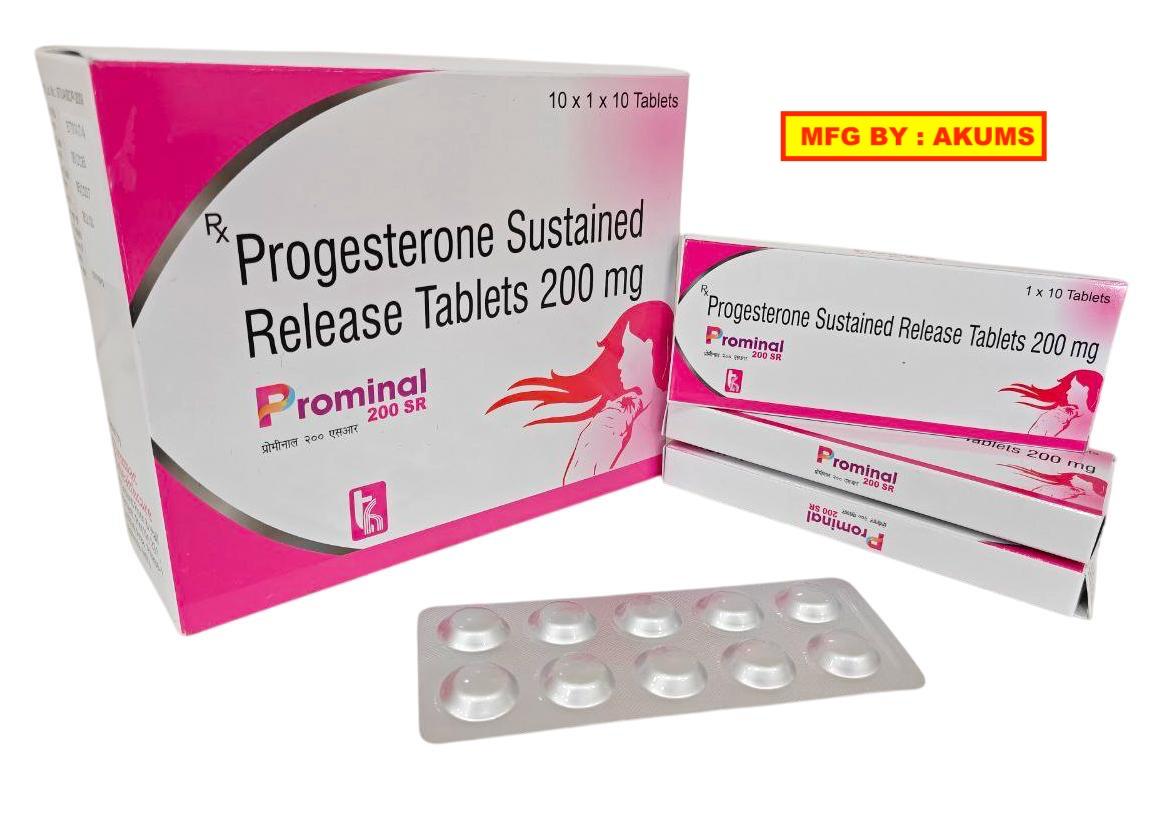 Prominal-200 SR (Akums) — Progesterone 200 mg (Sustained Release) from Trumac Healthcare PCD Pharma Franchise India