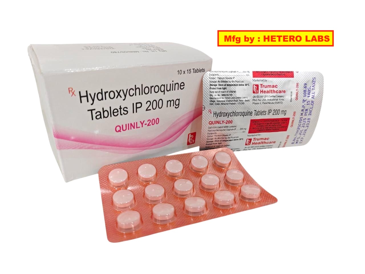 Quinly-200 Tablet (Hetero) — Hydroxychloroquine Sulphate IP 200 mg from Trumac Healthcare PCD Pharma Franchise India