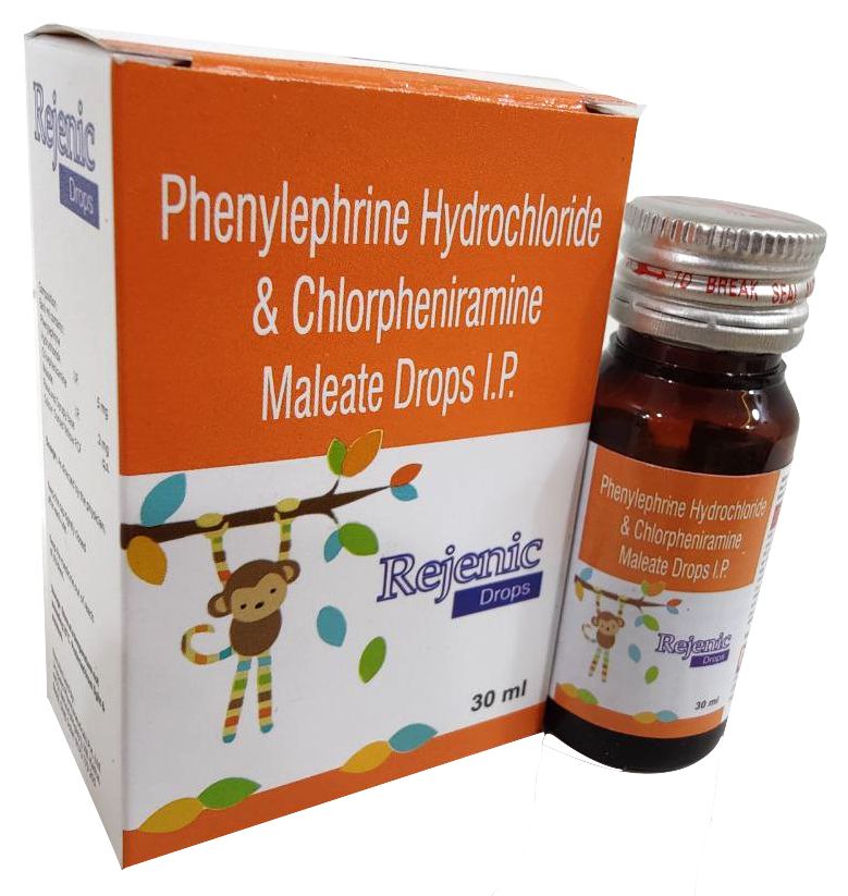 Rejenic Drops — Phenylephrine Hydrochloride 5 mg + Chlorpheniramine Maleate 2 mg from Trumac Healthcare PCD Pharma Franchise India