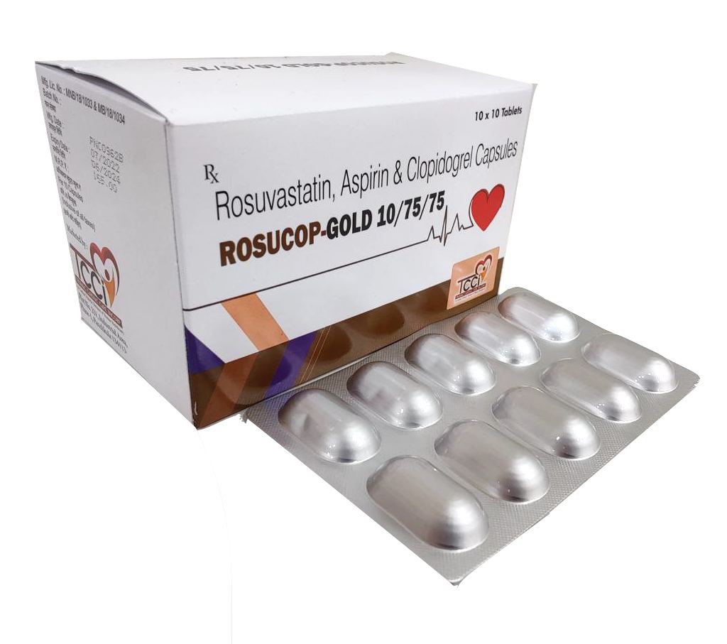 Rosuvastatin 10 mg + Aspirin 75 mg + Clopidogrel Capsule — manufactured by Trumac Healthcare