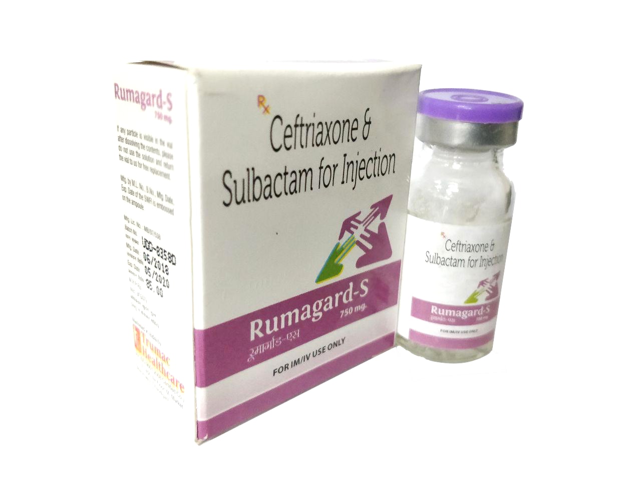 Rumagard-S 750 mg Injection — Ceftriaxone 500 mg + Sulbactam 250 mg from Trumac Healthcare PCD Pharma Franchise India