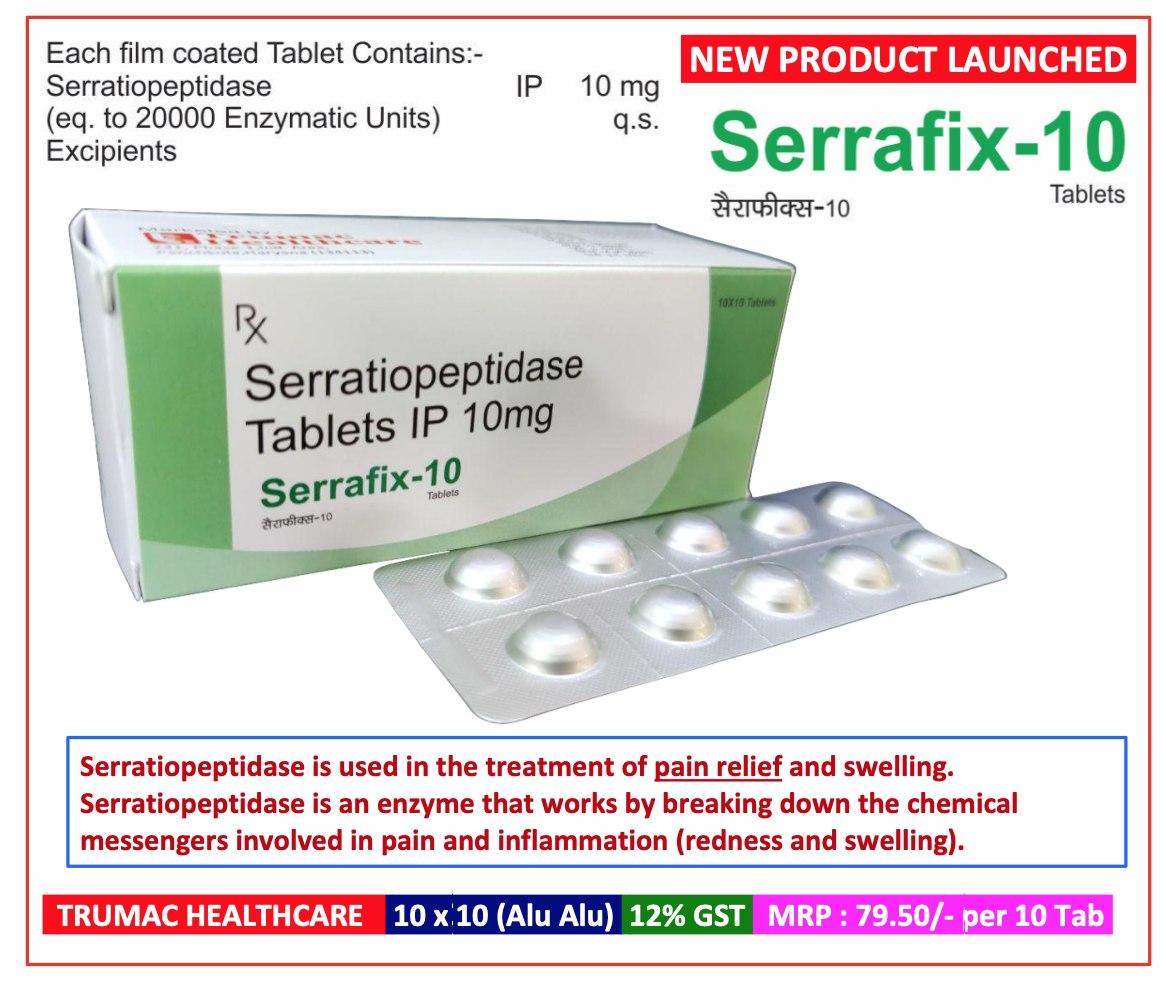 Serrafix-10 Tablet — Serratiopeptidase 10 mg from Trumac Healthcare PCD Pharma Franchise India