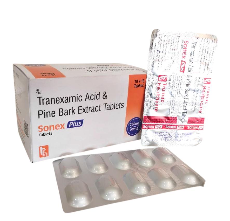 Sonex-Plus Tablet — Tranexamic Acid 250 mg + Pine Bark Extract from Trumac Healthcare PCD Pharma Franchise India