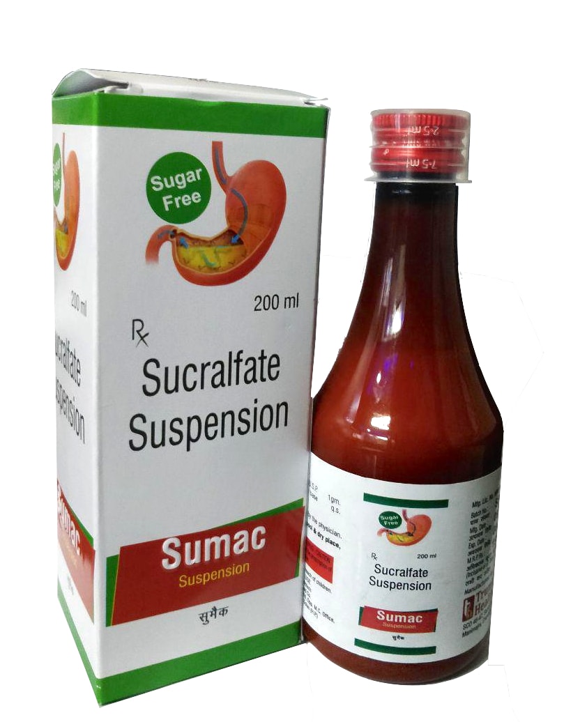 Sumac 200 ml Suspension — Sucralfate 1 g per 10 ml from Trumac Healthcare PCD Pharma Franchise India