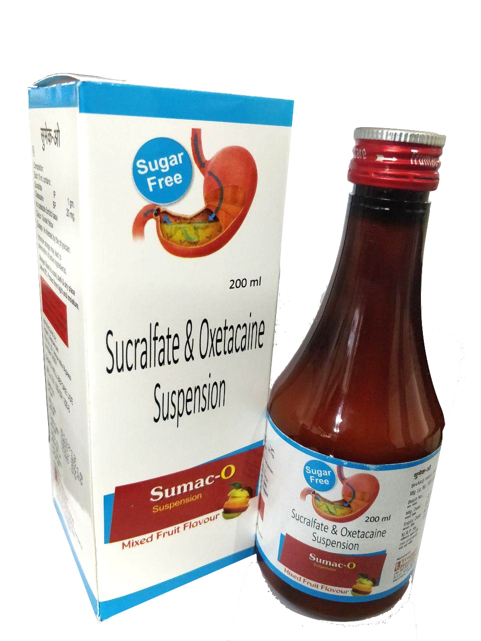 Sumac-O 200 ml Suspension — Sucralfate 1 g + Oxetacaine 20 mg per 10 ml from Trumac Healthcare PCD Pharma Franchise India