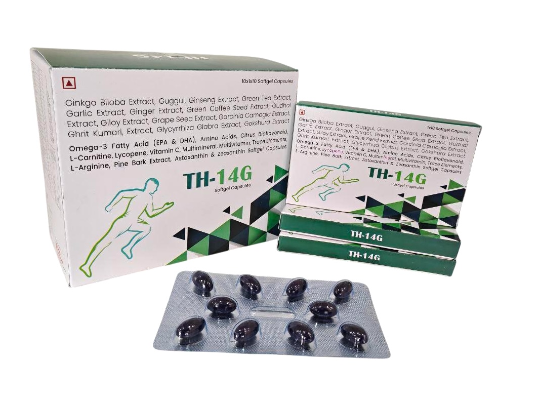 TH-14G Softgel — Green Tea + Ginkgo Biloba + Ginseng + Comprehensive Multivitamins from Trumac Healthcare PCD Pharma Franchise India