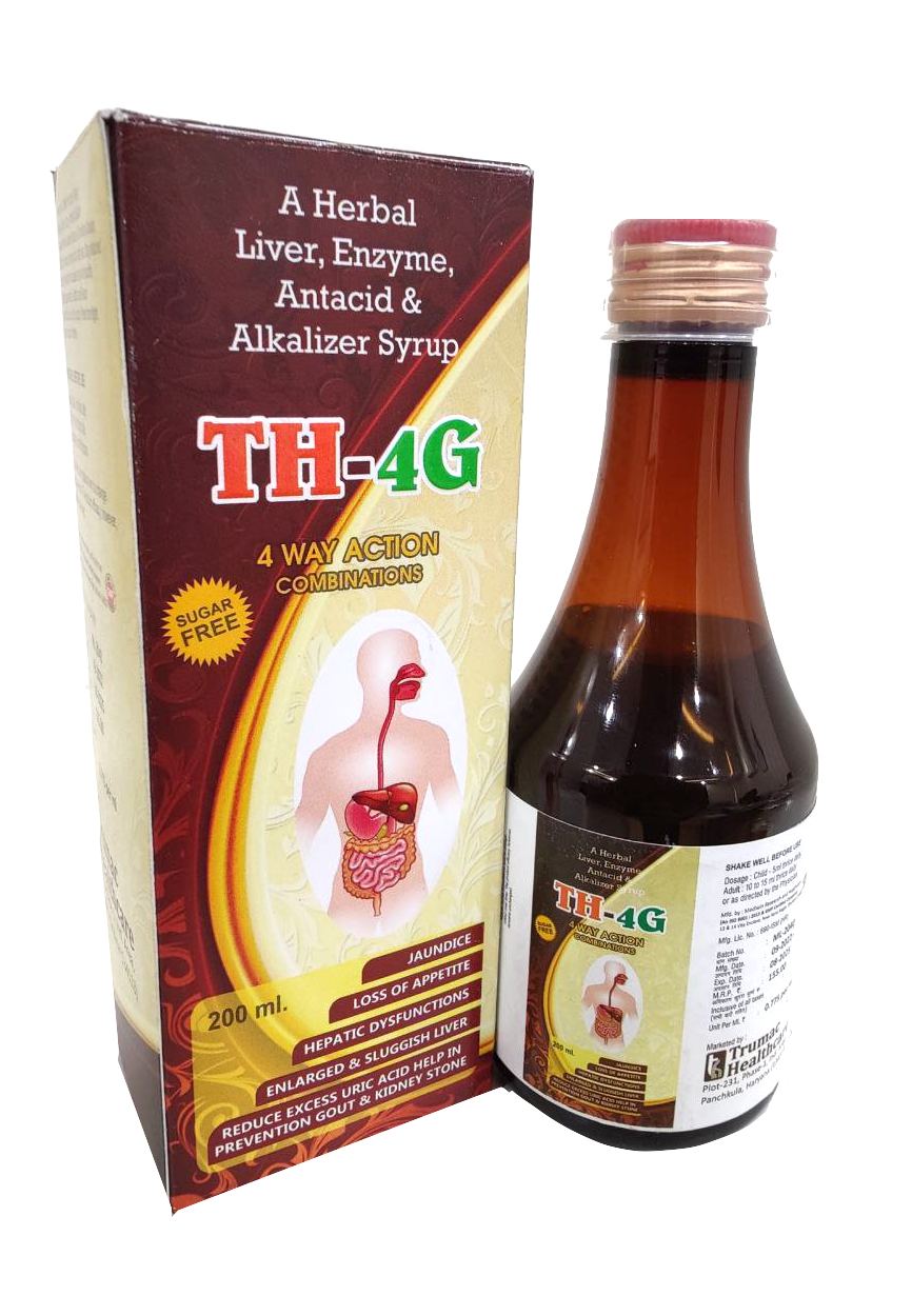 TH-4G Syrup — Liver Extract + Digestive Enzymes + Antacid + Alkaliser from Trumac Healthcare PCD Pharma Franchise India