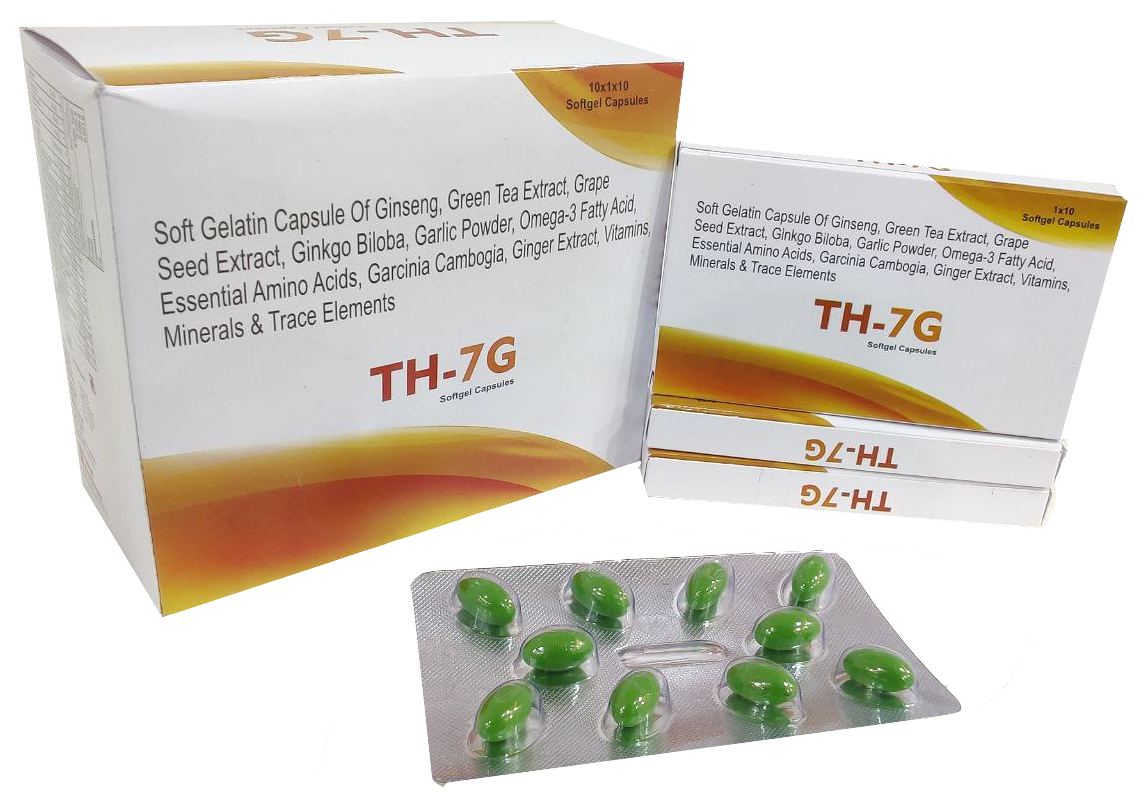 TH-7G Softgel — Green Tea Extract + Ginseng Extract + Premium Multivitamins from Trumac Healthcare PCD Pharma Franchise India
