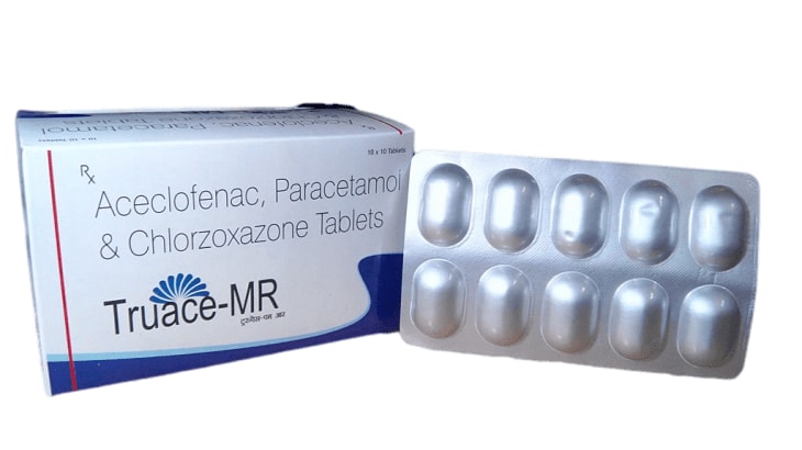 Aceclofenac 100 mg + Paracetamol 325 mg Chlorzoxazone 250 mg Tablet — manufactured by Trumac Healthcare