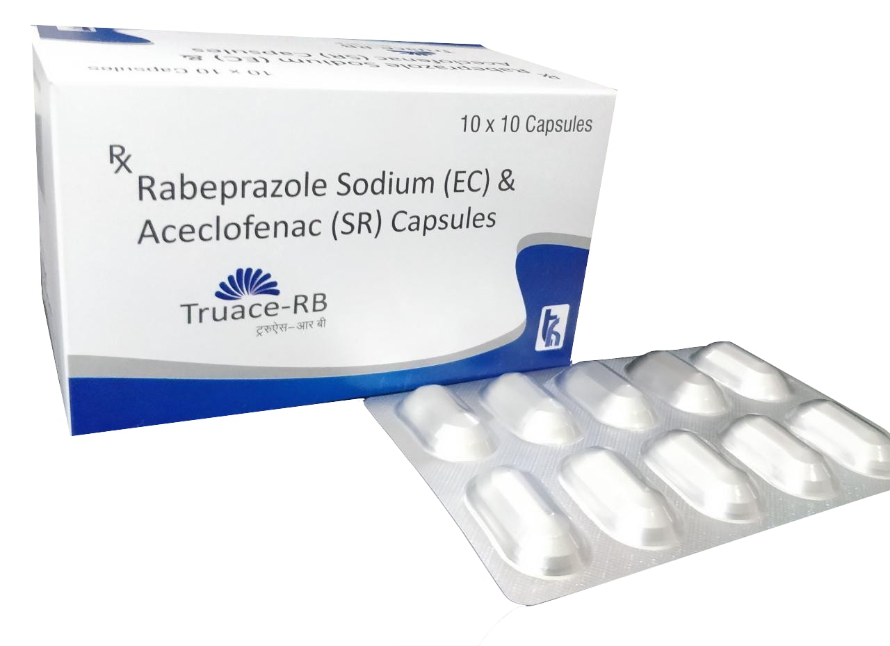 Truace-RB Tablet — Aceclofenac 100 mg + Rabeprazole 20 mg from Trumac Healthcare PCD Pharma Franchise India