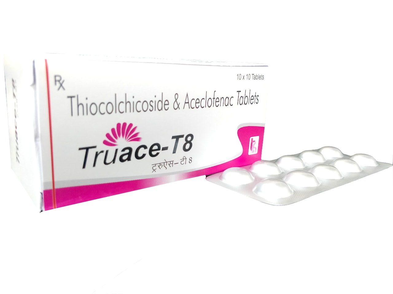 Truace-T8 Tablet — Aceclofenac 100 mg + Thiocolchicoside 8 mg from Trumac Healthcare PCD Pharma Franchise India