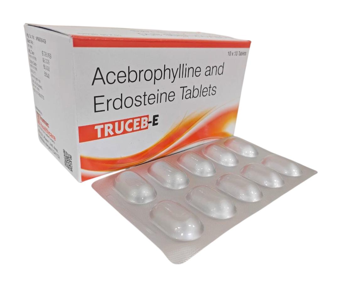 Truceb-E Tablet — Erdosteine 300 mg + Acebrophylline 100 mg from Trumac Healthcare PCD Pharma Franchise India