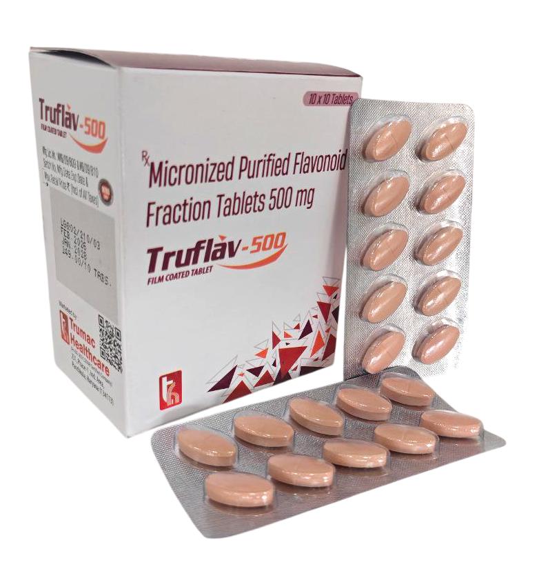 Truflav-500 Tablet — Diosmin 450 mg + Hesperidin 50 mg from Trumac Healthcare PCD Pharma Franchise India