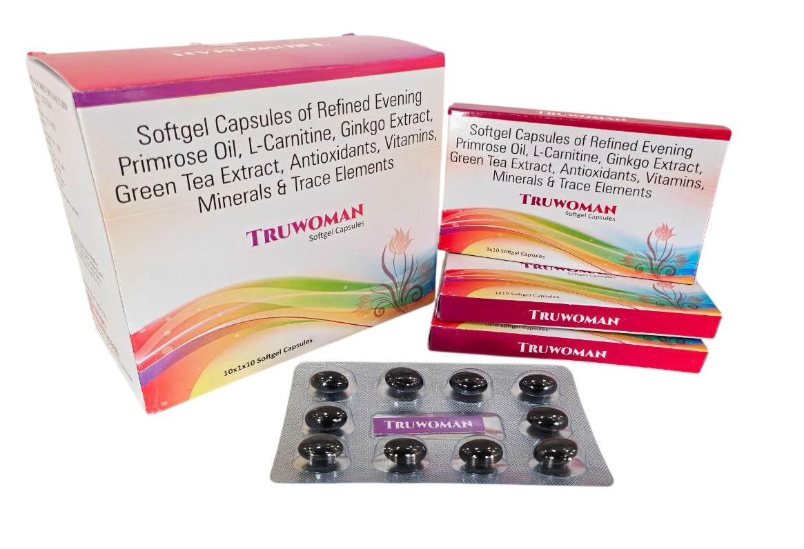 Capsules of Refined Evening Primrose Oil, L-Carnitine, Ginkgo Dry Extract, Green Tea Extract, Antioxidants, Vitamins, Minerals & Trace Elements (Same as Absolute Woman Caps from Pharmed) Capsule — manufactured by Trumac Healthcare