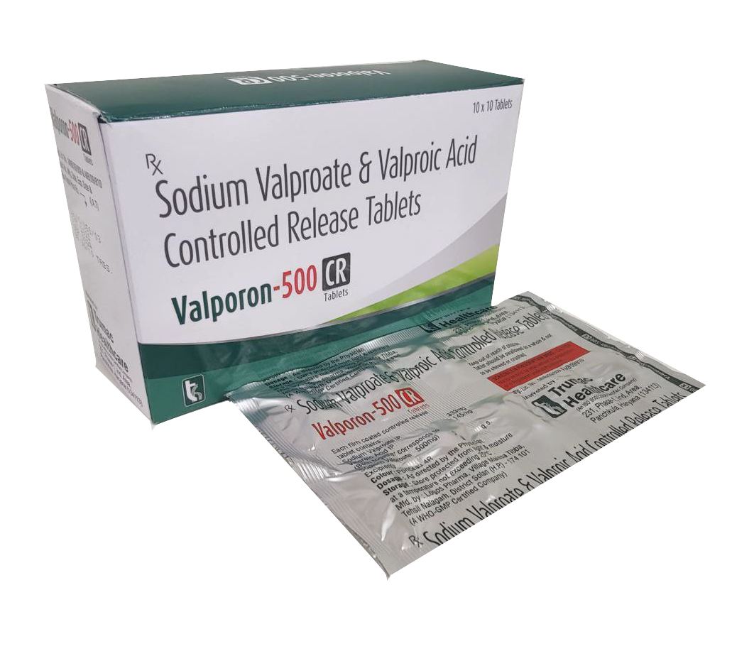 Sodium Valporate 333 mg + Valporic Acid 145 mg (CR) (Both together corressponds to Sodium Valporate 500 mg) Tablet — manufactured by Trumac Healthcare