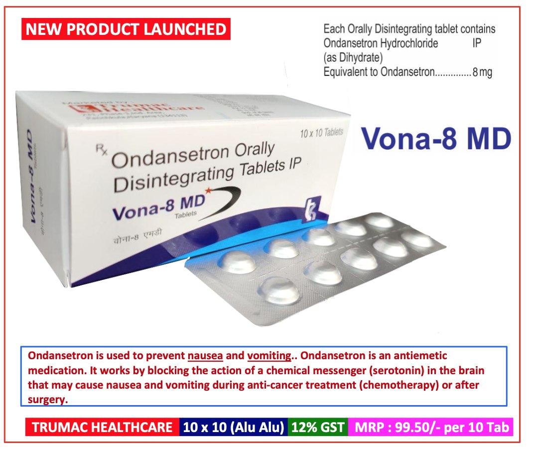 Vona-8 MD Tablet — Ondansetron Hydrochloride 8 mg (Dispersible) from Trumac Healthcare PCD Pharma Franchise India