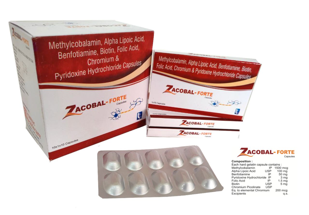 Zacobal-Forte Capsule — Methylcobalamin + B-Complex + Vitamin D + Minerals from Trumac Healthcare PCD Pharma Franchise India