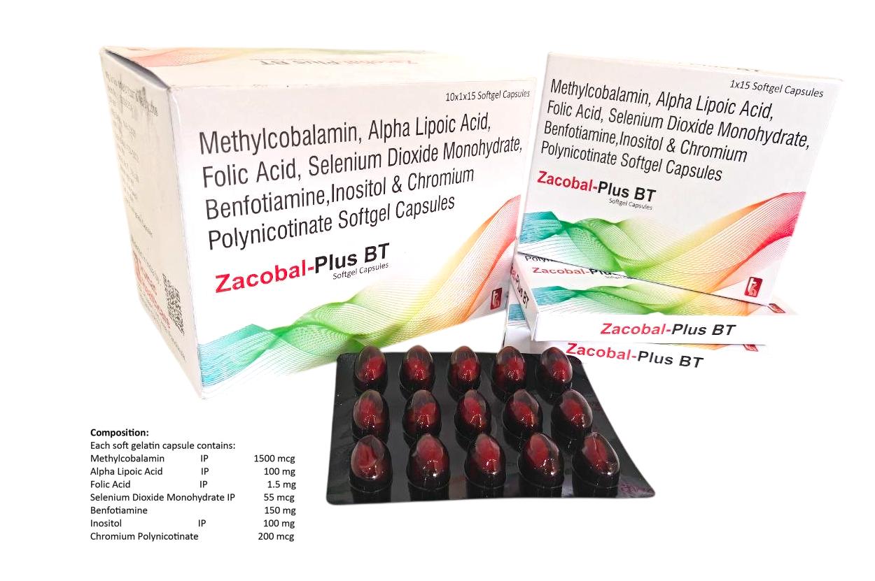 Methylcobalamin (1500 mcg) + Alpha Lipoic Acid (100 mg) + Myo-Inositol (100 mg) + Folic Acid (1.5 mg) + Chromium Picolinate (200 mcg) + Selenium (55 mcg) + Benfotiamine (150 mg) Capsule — manufactured by Trumac Healthcare