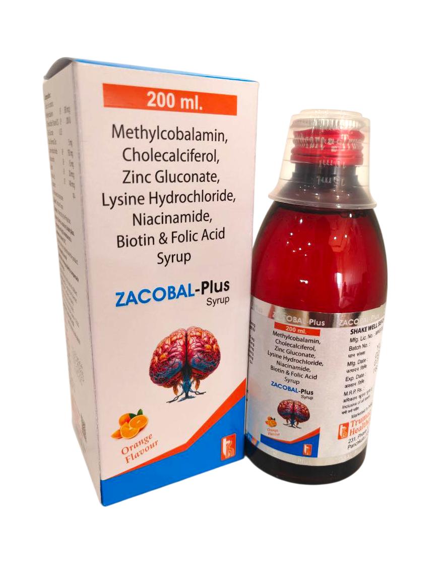 Methylcobalamin 500 mcg + Vitamin D3 200 IU + Zinc 5 mg + Lysine 150 mg + Niacinamide 15 mg + Biotin 20 mcg + Folic Acid 140 mcg (Same as Nurokind Syp Mankind) Syrup — manufactured by Trumac Healthcare